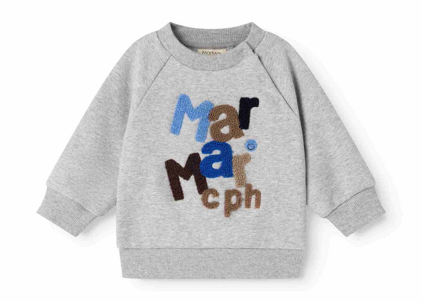 MARMAR COPENHAGEN GREY/BLUE STACKED LOGO SWEATSHIRT