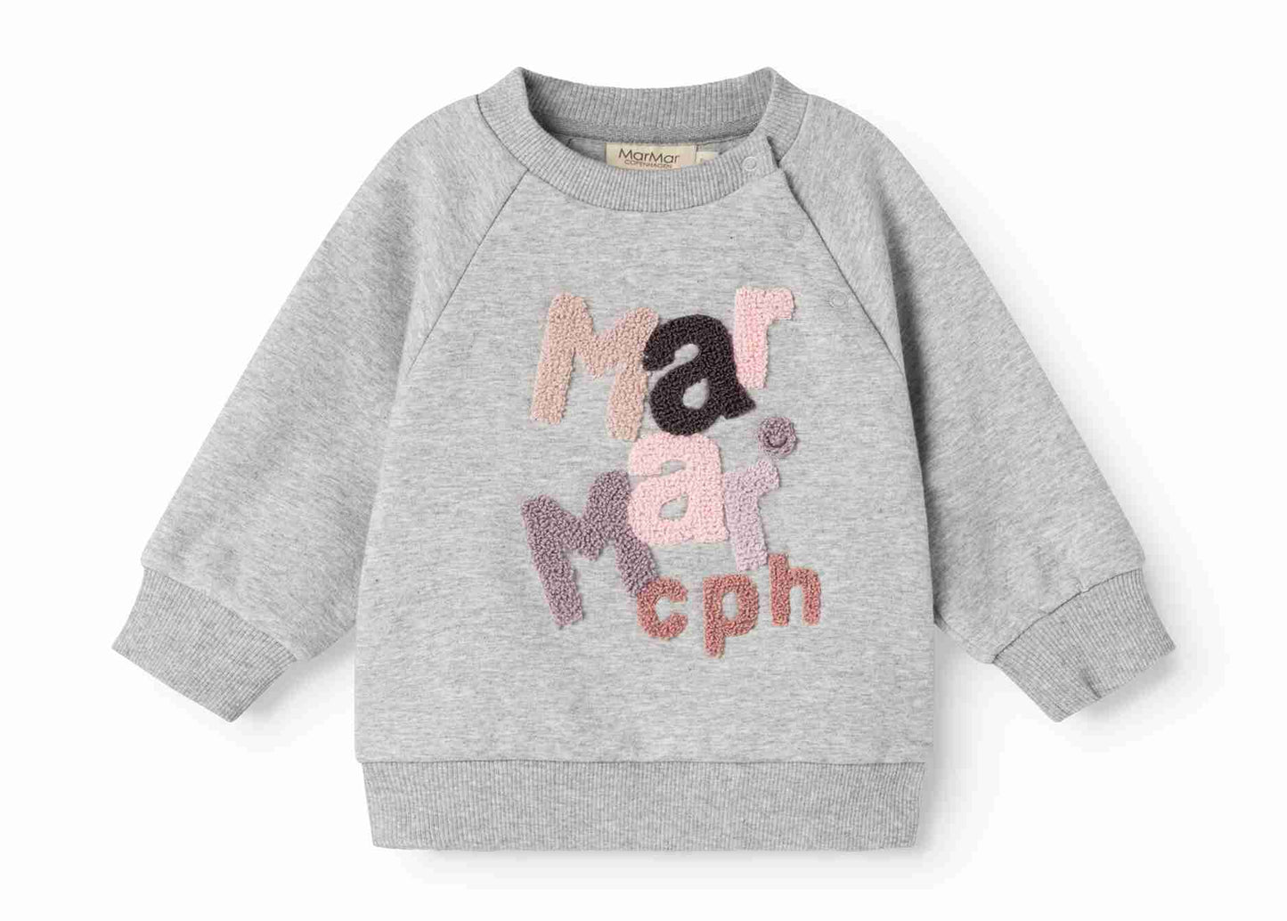 MARMAR COPENHAGEN GREY/PINK STACKED LOGO SWEATSHIRT