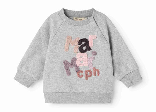 MARMAR COPENHAGEN GREY/PINK STACKED LOGO SWEATSHIRT