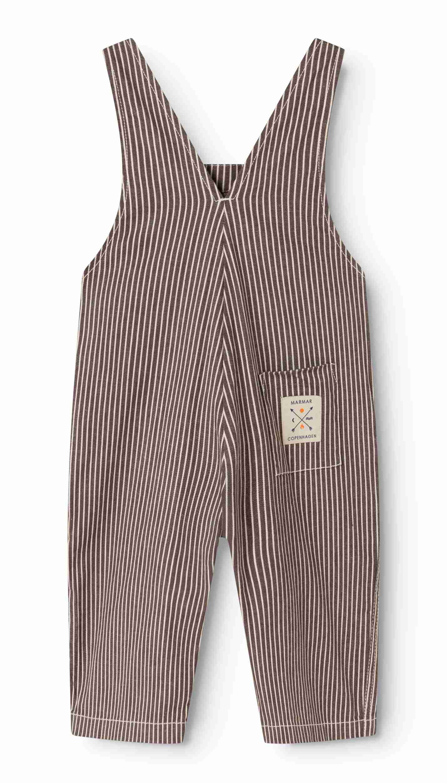 MARMAR COPENHAGEN BROWN STRIPE BUTTON OVERALLS