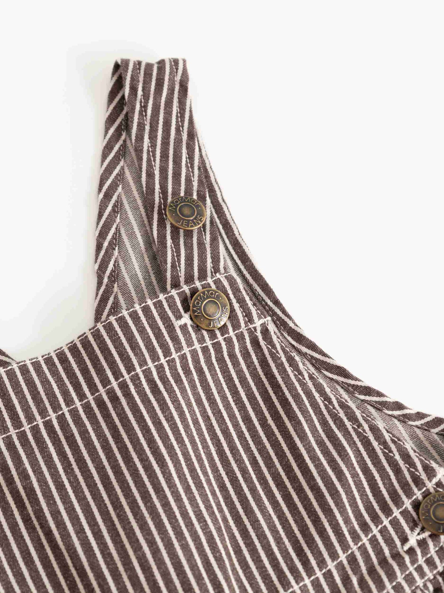 MARMAR COPENHAGEN BROWN STRIPE BUTTON OVERALLS