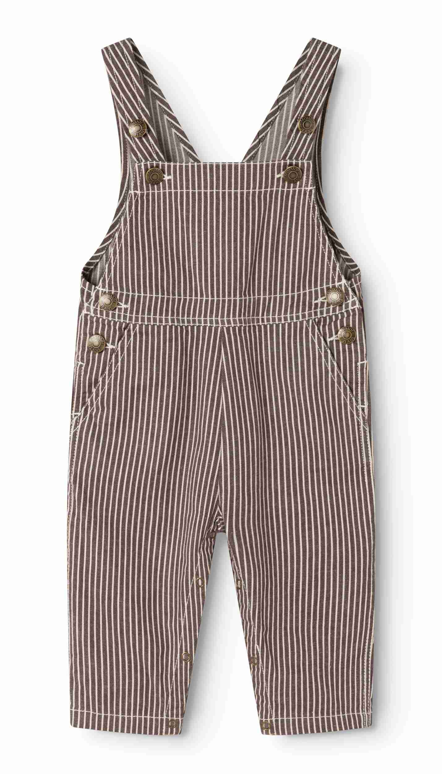 MARMAR COPENHAGEN BROWN STRIPE BUTTON OVERALLS