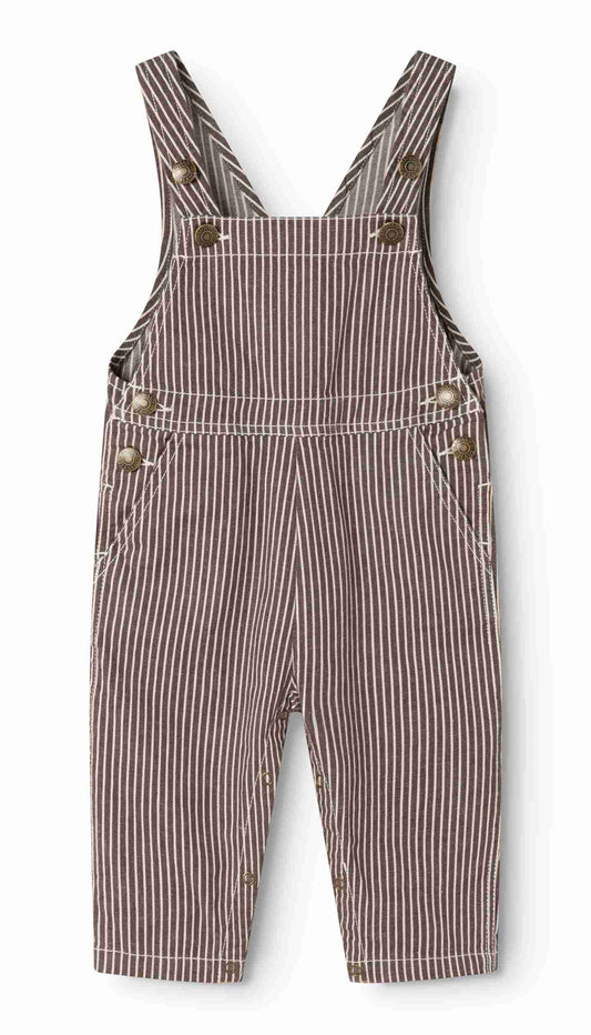 MARMAR COPENHAGEN BROWN STRIPE BUTTON OVERALLS
