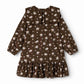 MARMAR COPENHAGEN BROWN FLORAL BIB OVERLAY DRESS