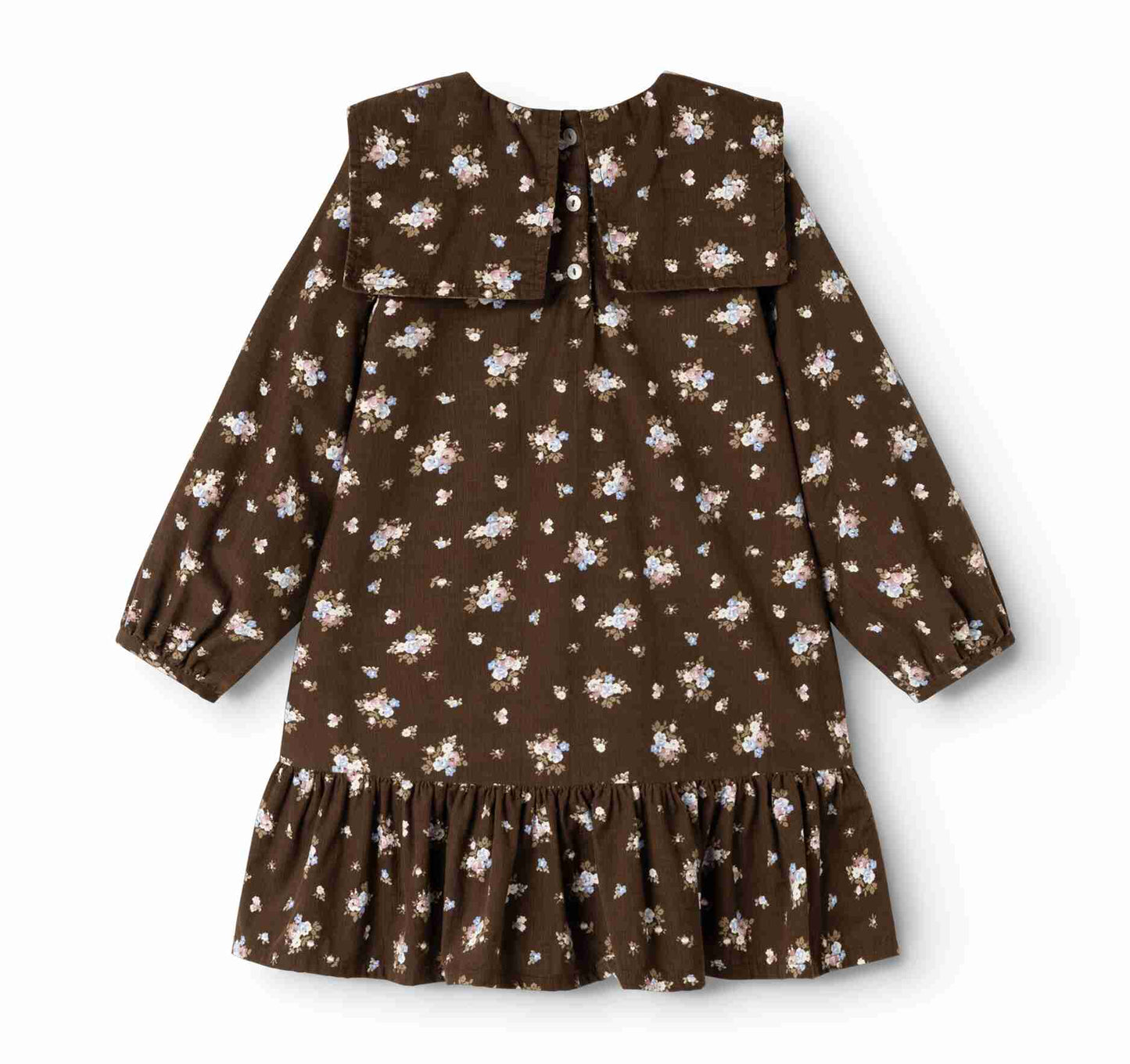 MARMAR COPENHAGEN BROWN FLORAL BIB OVERLAY DRESS
