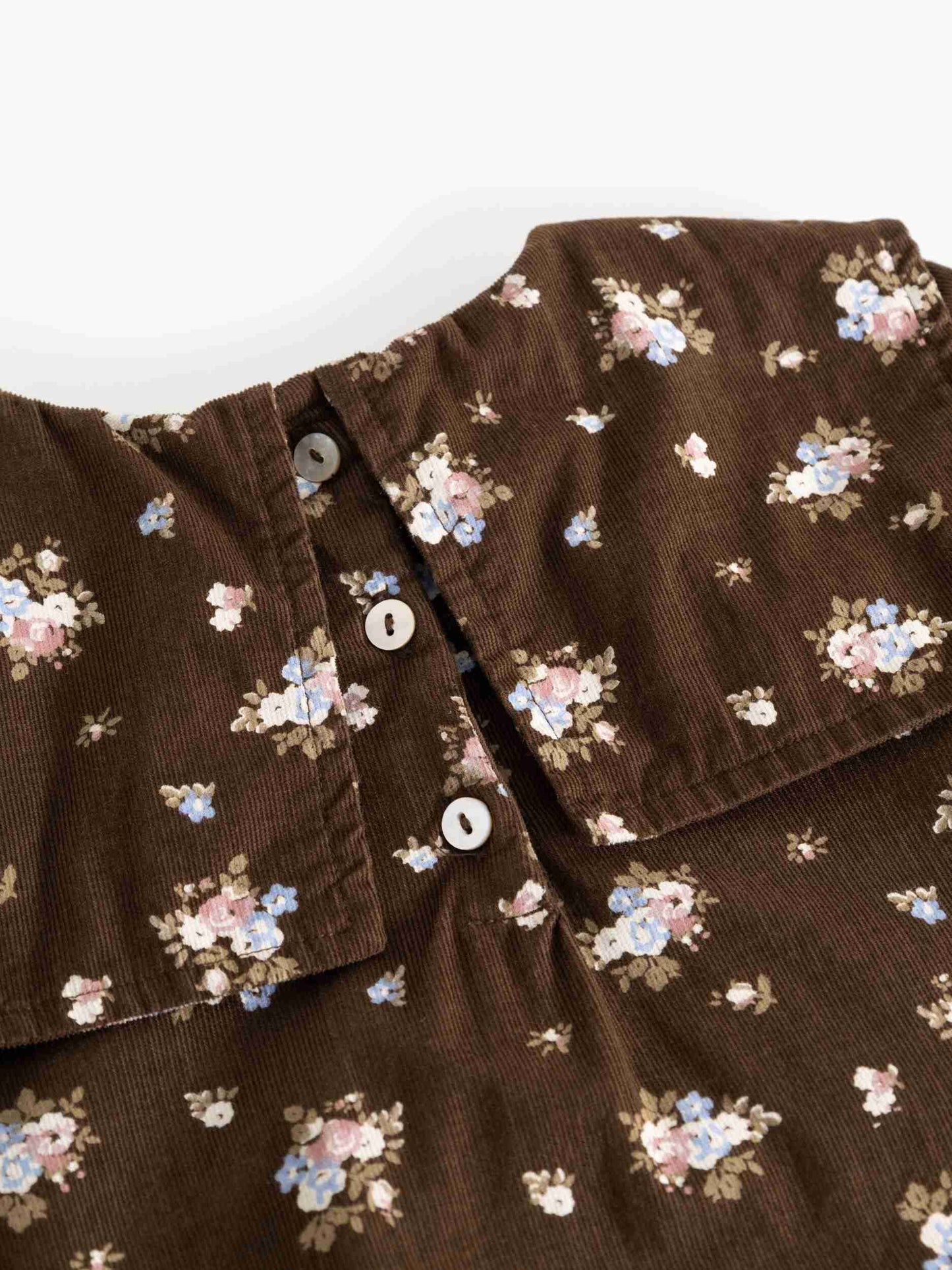 MARMAR COPENHAGEN BROWN FLORAL BIB OVERLAY DRESS