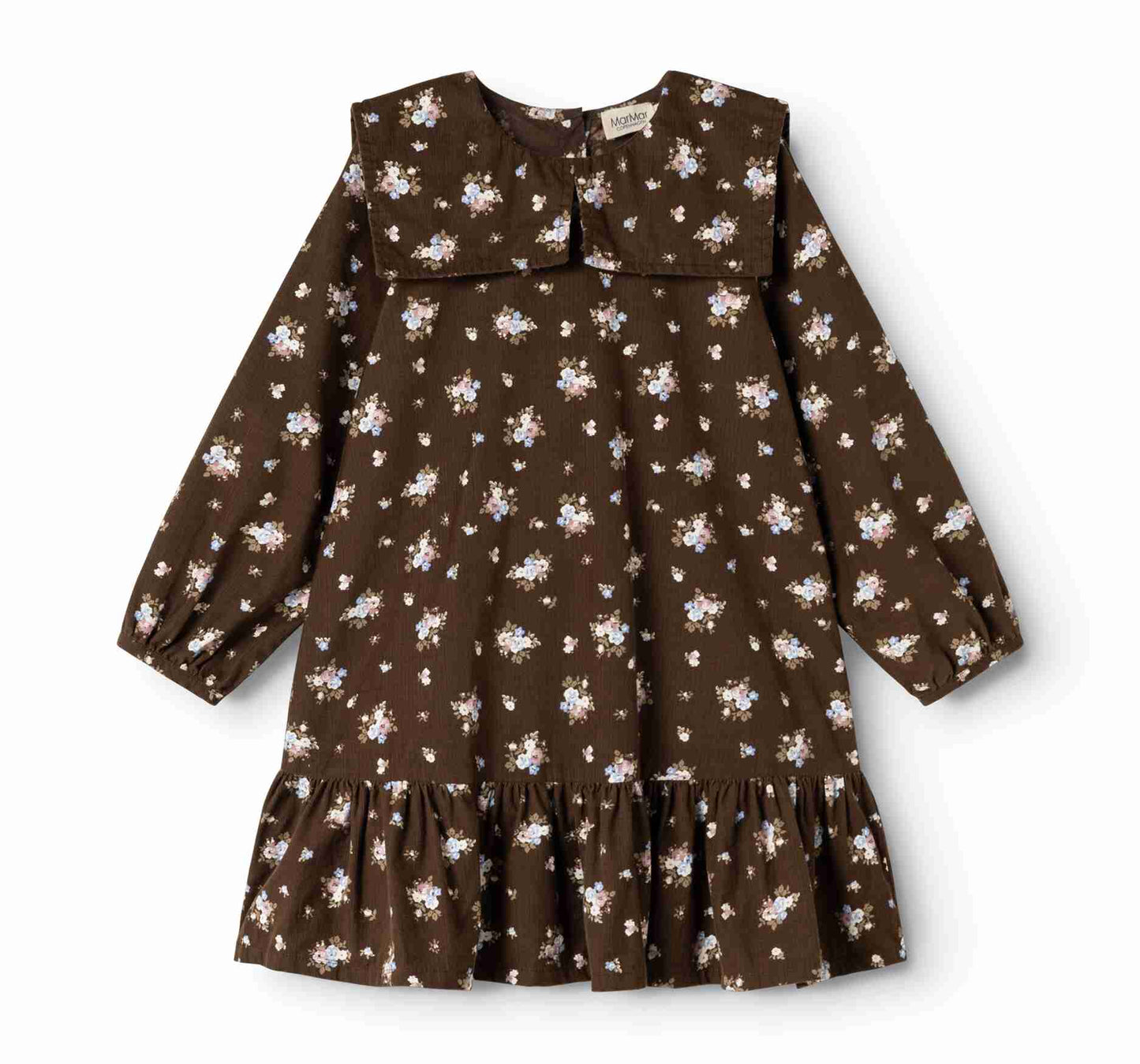 MARMAR COPENHAGEN BROWN FLORAL BIB OVERLAY DRESS