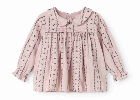 MARMAR COPENHAGEN DUSTY PINK LINEAR FLORAL BLOOMER SET