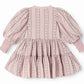 MARMAR COPENHAGEN DUSTY PINK LINEAR FLORAL PUFF SLEEVE DRESS