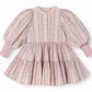 MARMAR COPENHAGEN DUSTY PINK LINEAR FLORAL PUFF SLEEVE DRESS
