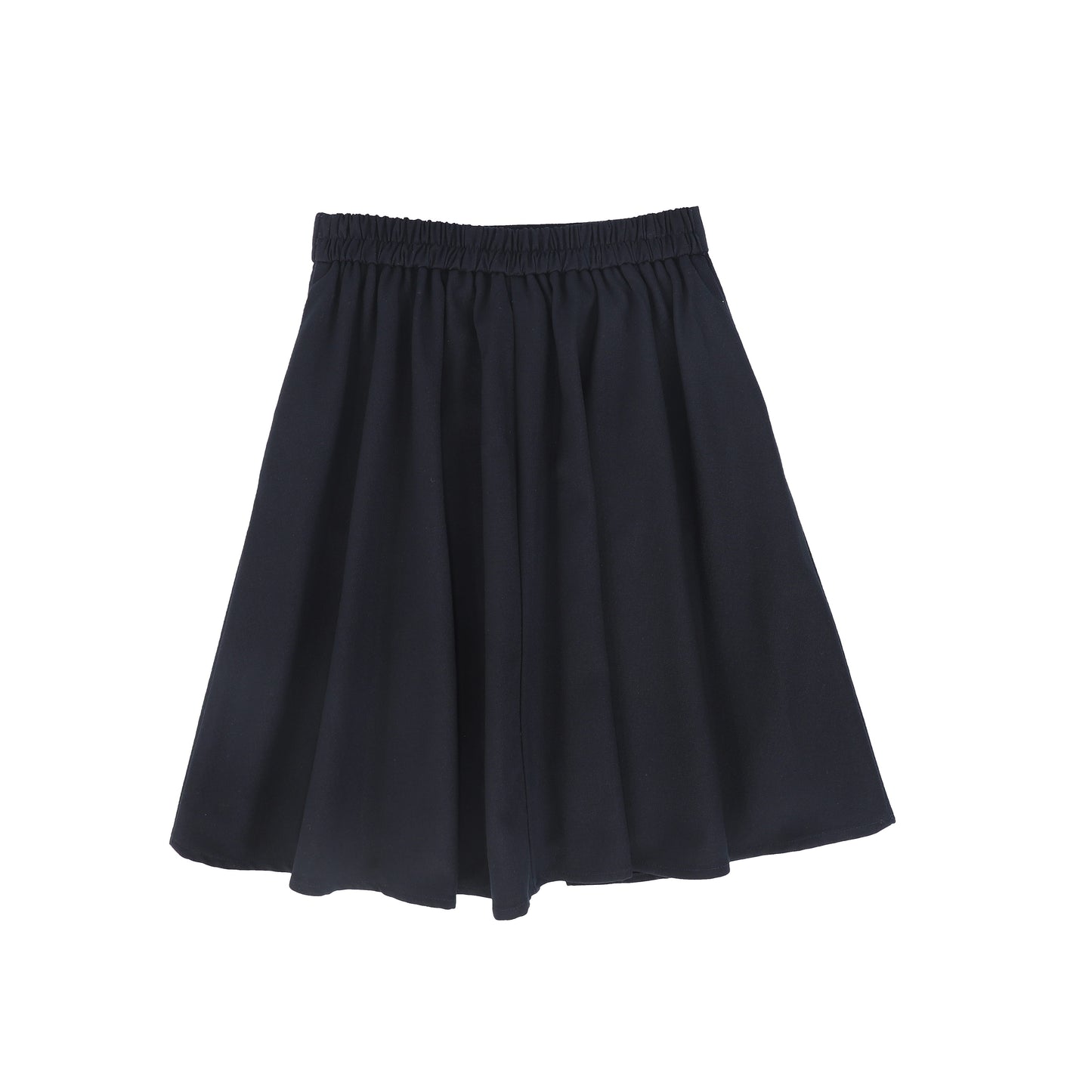 BACE COLLECTION NAVY WOOL VELVET TRIM SKIRT