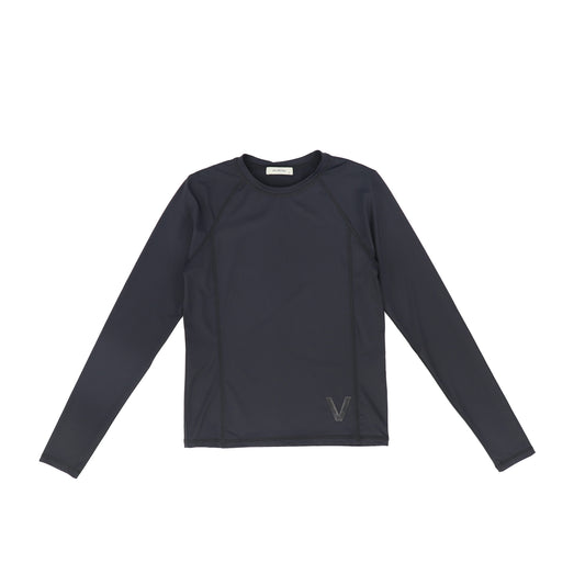 VALENTINA BLACK SEAMED SWIM SHIRT