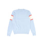 VALENTINA LIGHT BLUE WIDE STRIPE LOGO SWEATER