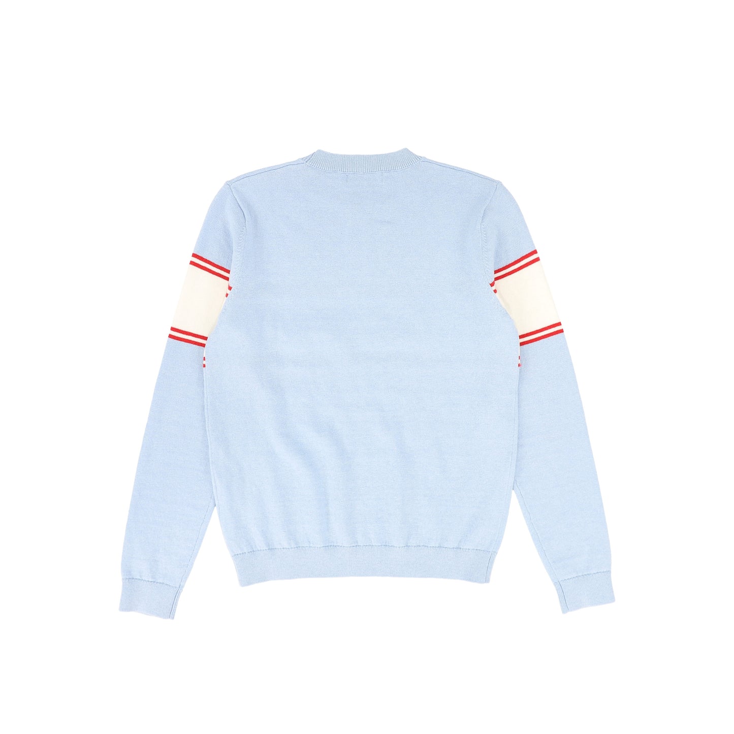 VALENTINA LIGHT BLUE WIDE STRIPE LOGO SWEATER