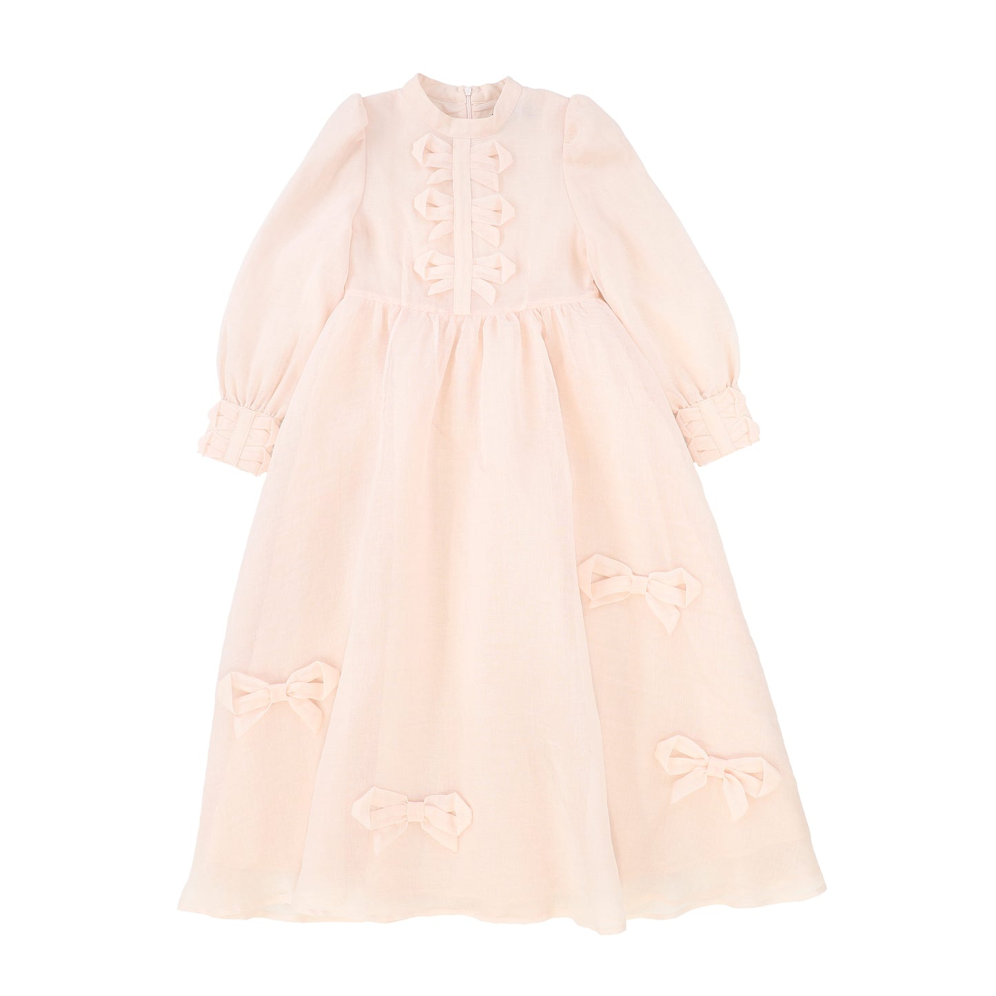 FRANCESCA GUILIANO PINK GAUZE BOW TRIM GOWN