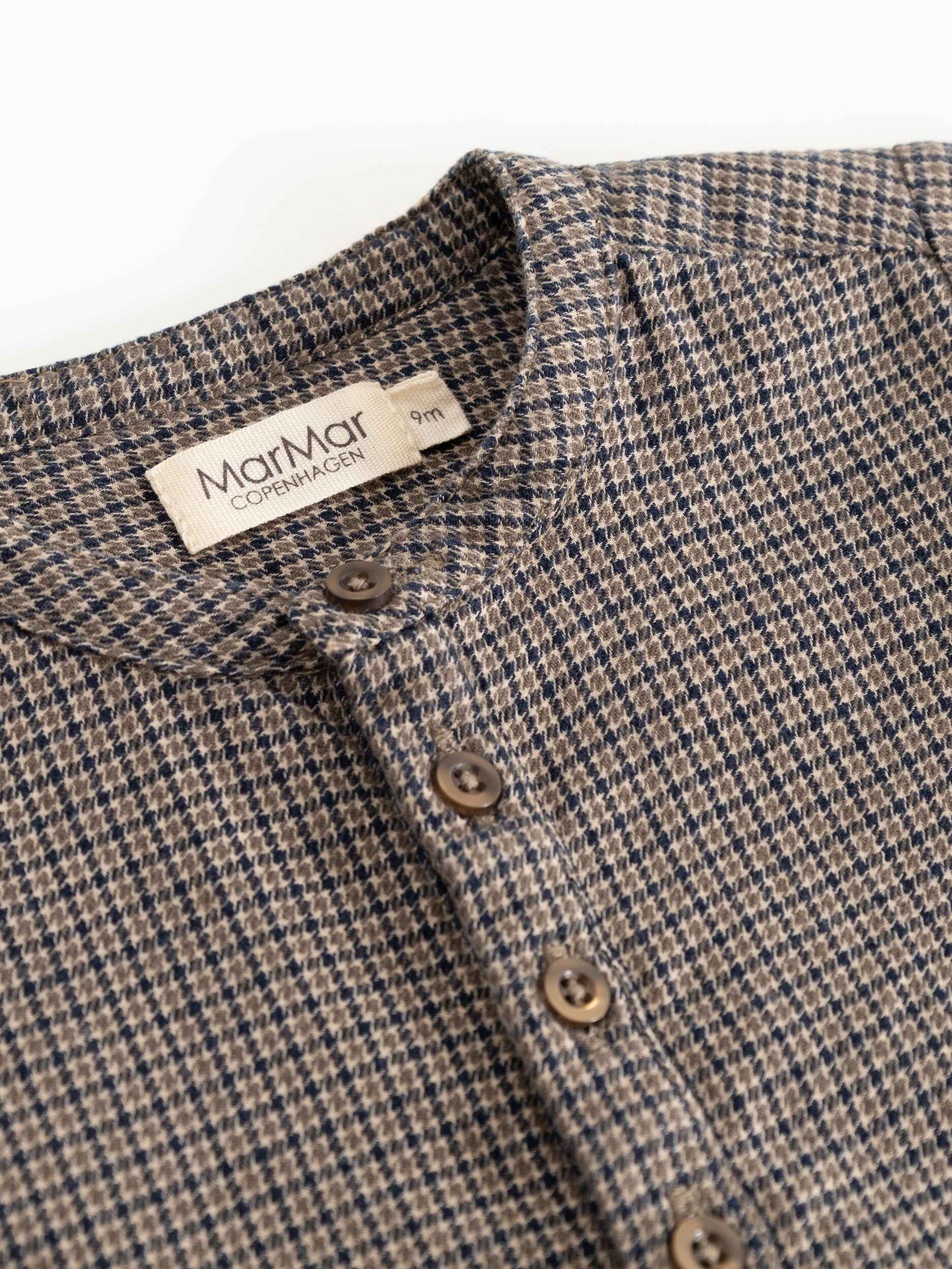 MARMAR COPENHAGEN TAUPE HOUNDSTOOTH BUTTON SHIRT