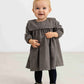 MARMAR COPENHAGEN TAUPE HOUNDSTOOTH BIB OVERLAY DRESS