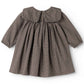 MARMAR COPENHAGEN TAUPE HOUNDSTOOTH BIB OVERLAY DRESS