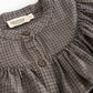MARMAR COPENHAGEN TAUPE HOUNDSTOOTH RUFFLE TRIM DRESS