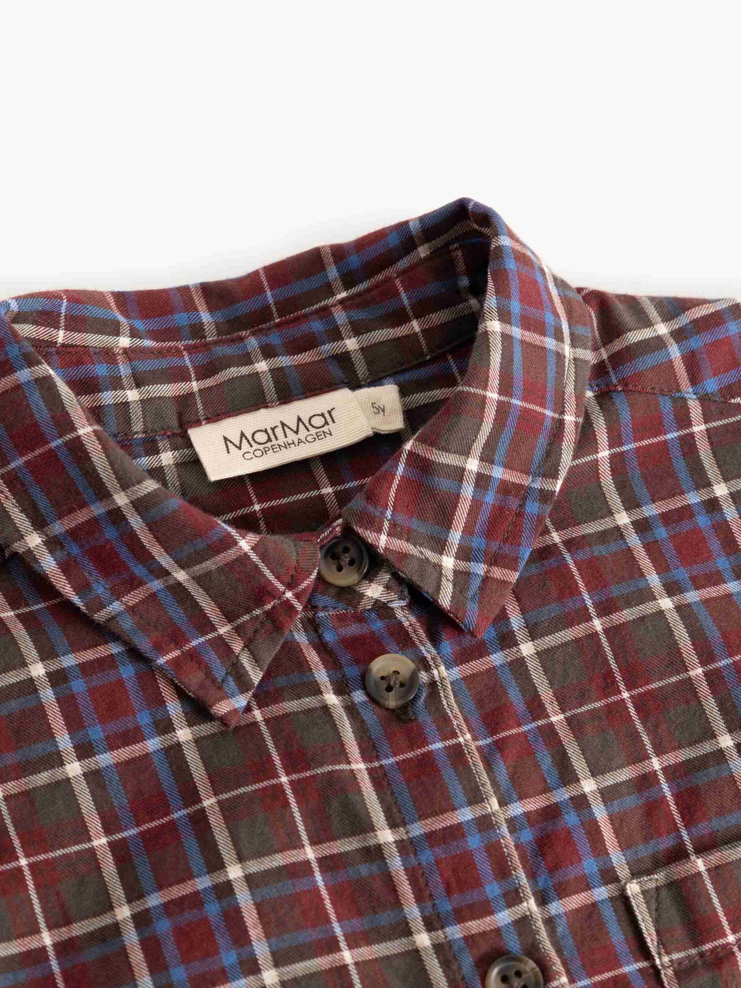 MARMAR COPENHAGEN BROWN  CHECKED COLLAR SHIRT