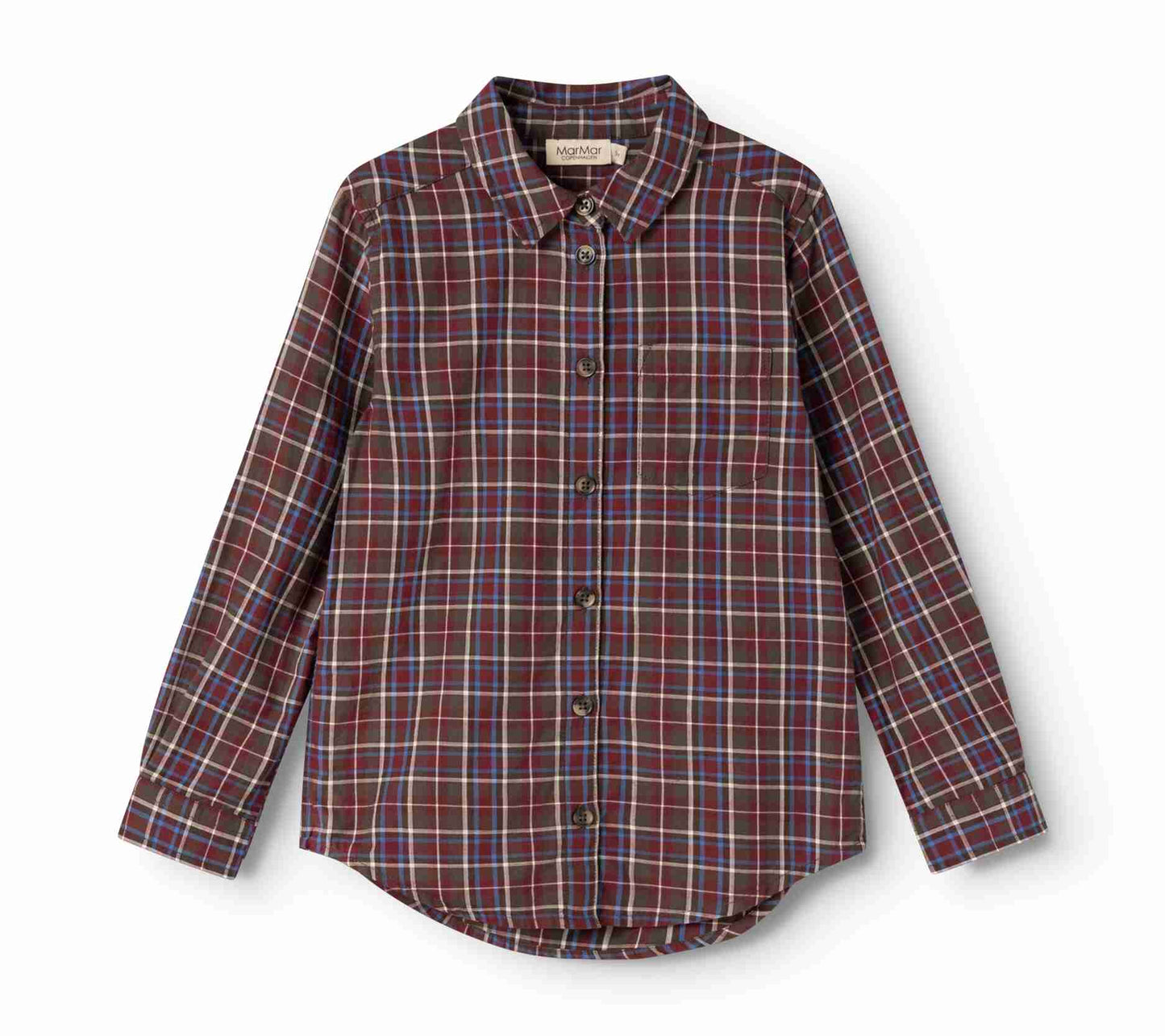 MARMAR COPENHAGEN BROWN  CHECKED COLLAR SHIRT