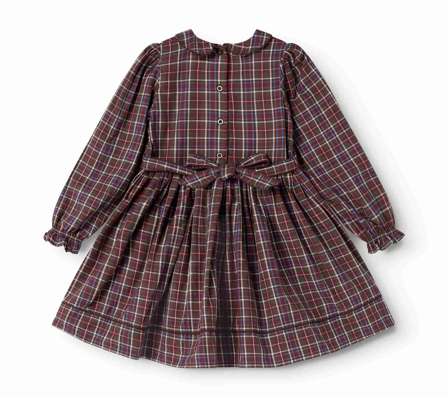 MARMAR COPENHAGEN BROWN CHECKED PETER PAN COLLAR DRESS