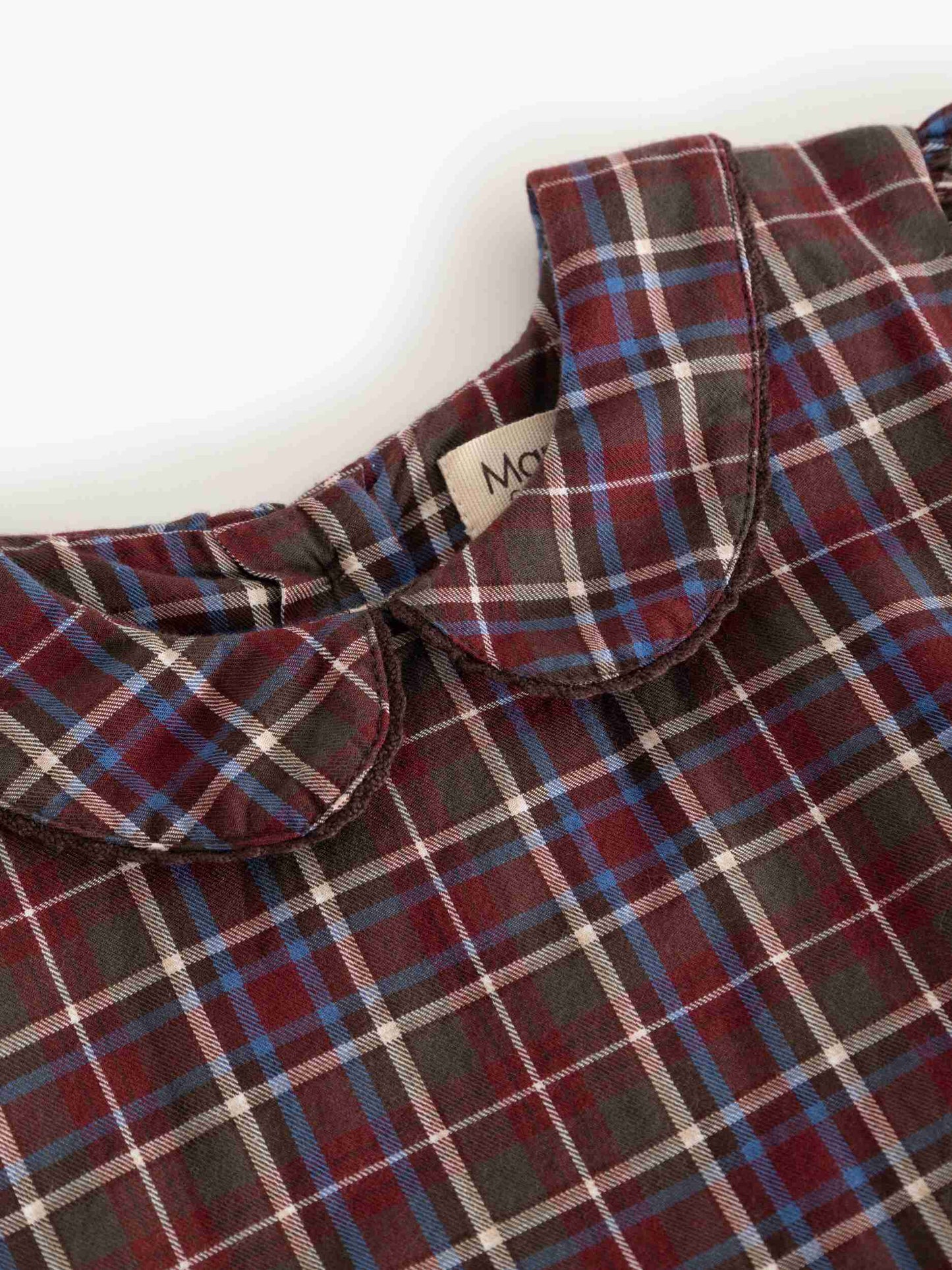 MARMAR COPENHAGEN BROWN CHECKED PETER PAN COLLAR DRESS