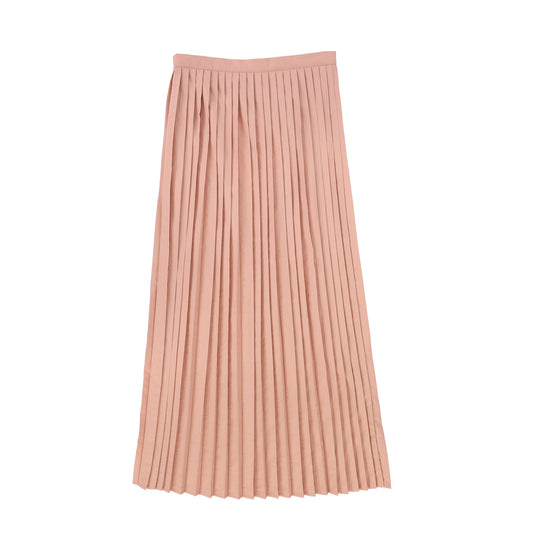 FRANCESCA GUILIANO SALMON TAFFETA PLEAT MAXI SKIRT
