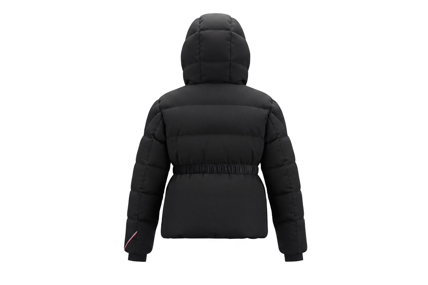 PRAMIE BLACK BELTED PUFFER COAT