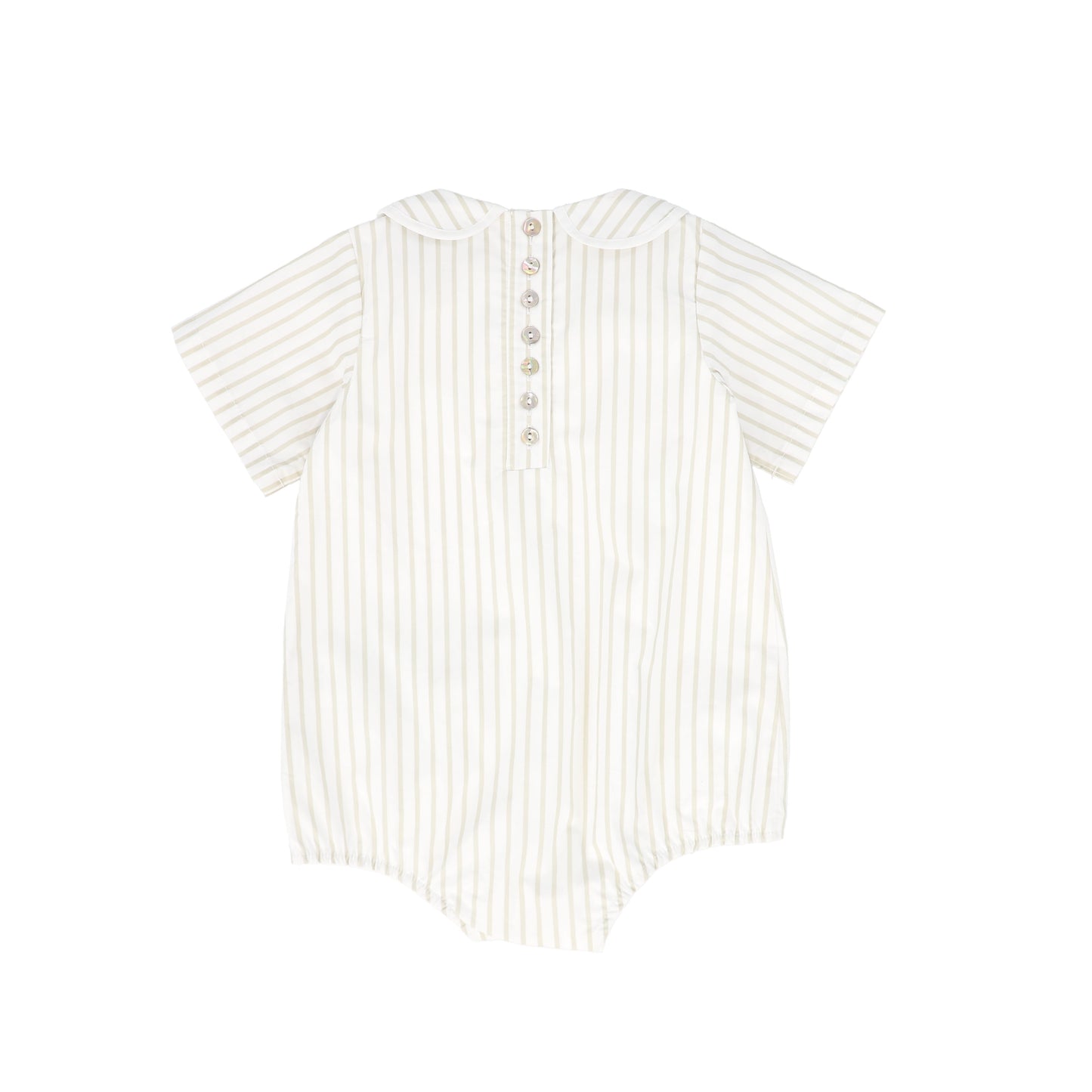 BACE COLLECTION WHITE/TAN STRIPED COLLAR ROMPER