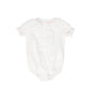 BAMBOO WHITE SMOCKED RUFFLE TRIM ROMPER