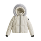 PRAMIE CREAM SQUARE FUR TRIM PUFFER COAT
