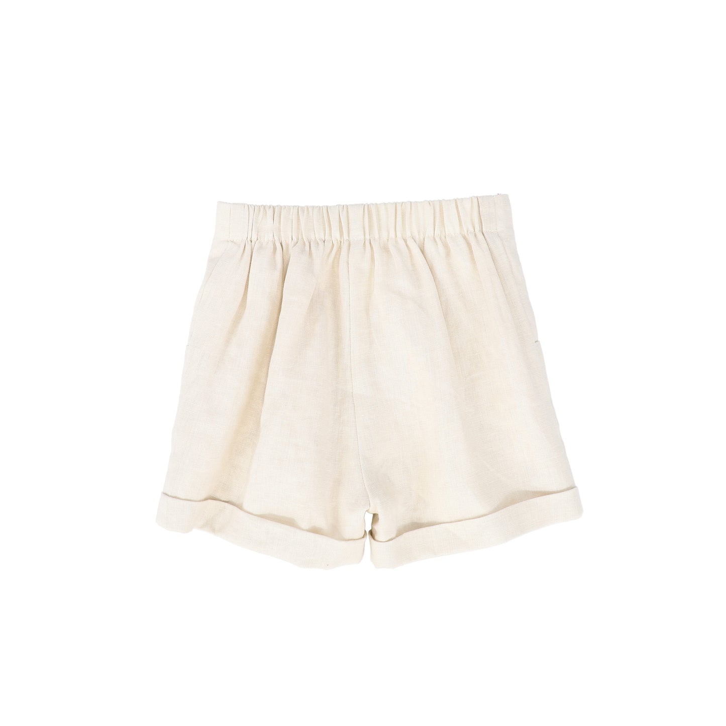LE BOURDON TAN LINEN SEAM SHORTS