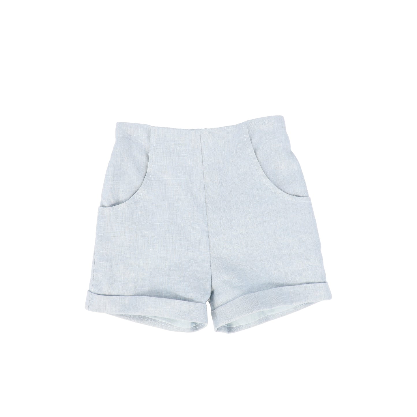 LE BOURDON BLUE LINEN SEAM SHORTS