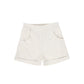 LE BOURDON WHITE/TAN LINEN SEAM SHORTS