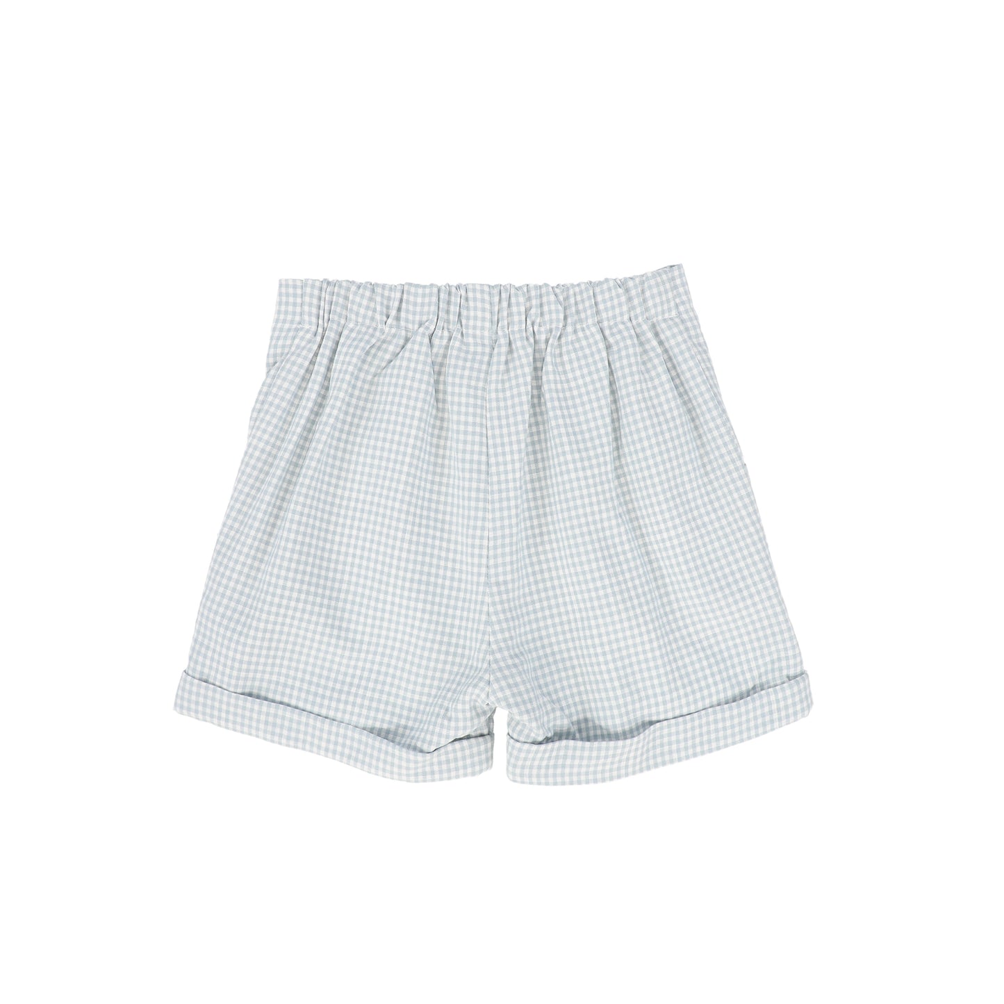 LE BOURDON WHITE/BLUE LINEN SEAM SHORTS