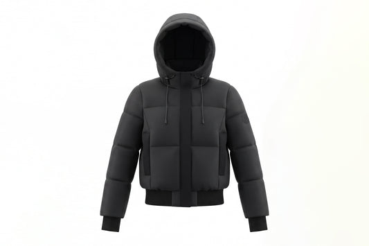 PRAMIE BLACK SCUBA CONTRAST BOMBER COAT