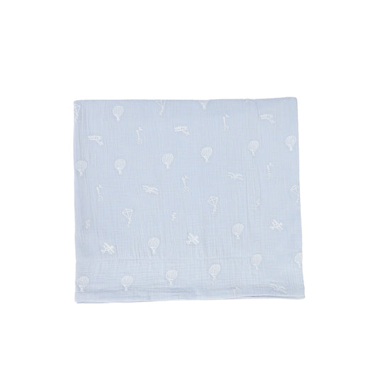 BEBE JOLEE BLUE HOT AIR BALLOON BLANKET