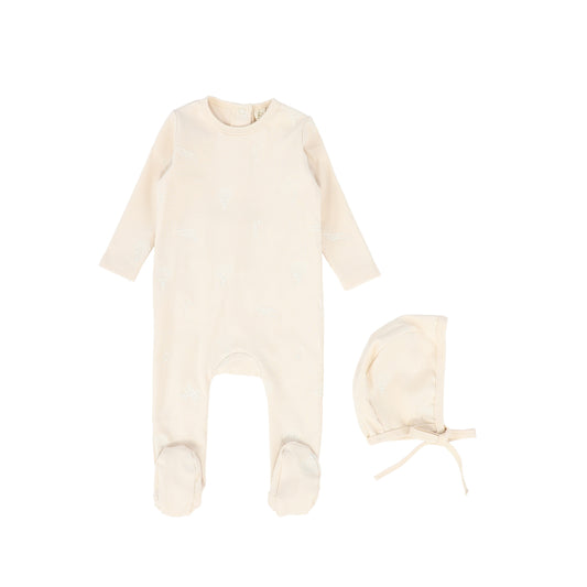 BEBE JOLEE CREAM HOT AIR BALLOON STITCHED FOOTIE