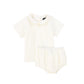 FRANCESCA GUILIANO IVORY LINEN PINTUCK BLOOMERS SET