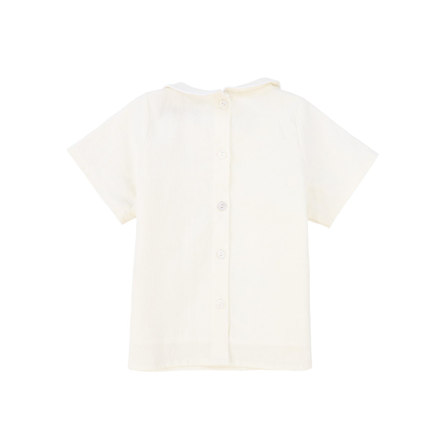 FRANCESCA GUILIANO IVORY LINEN PINTUCK BLOOMERS SET