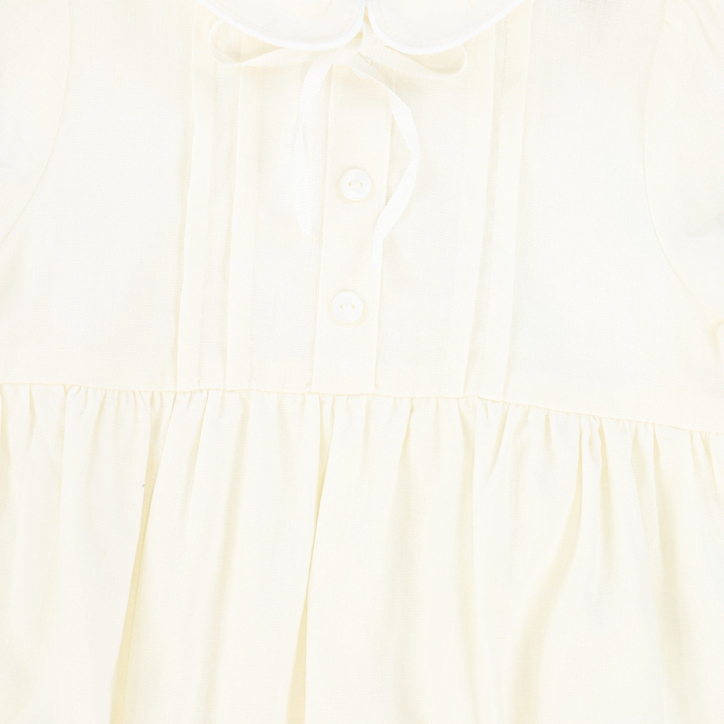FRANCESCA GUILIANO IVORY LINEN PINTUCK ROMPER