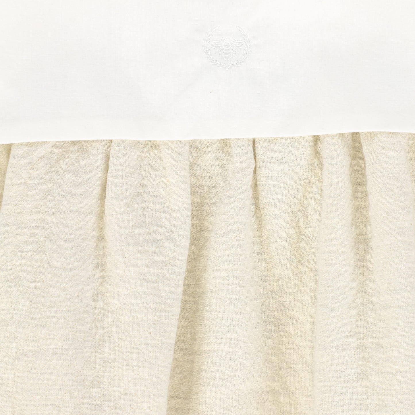 LE BOURDON CREAM TEXTURED COLLAR ROMPER