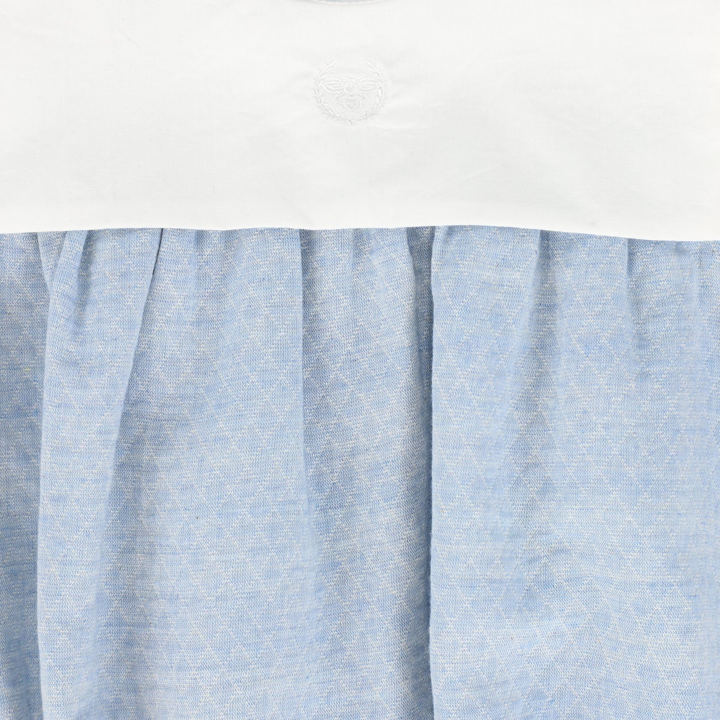 LE BOURDON LIGHT BLUE TEXTURED COLLAR ROMPER