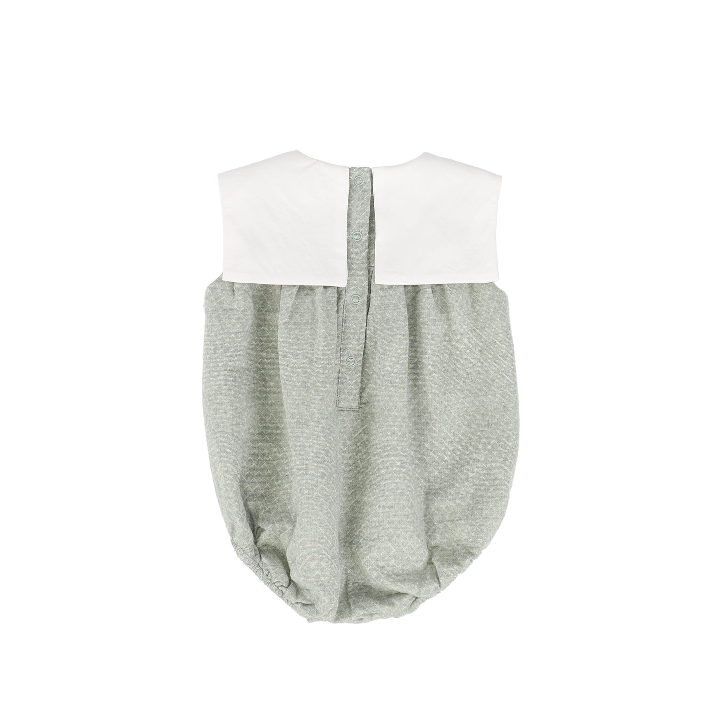LE BOURDON GREEN TEXTURED COLLAR ROMPER