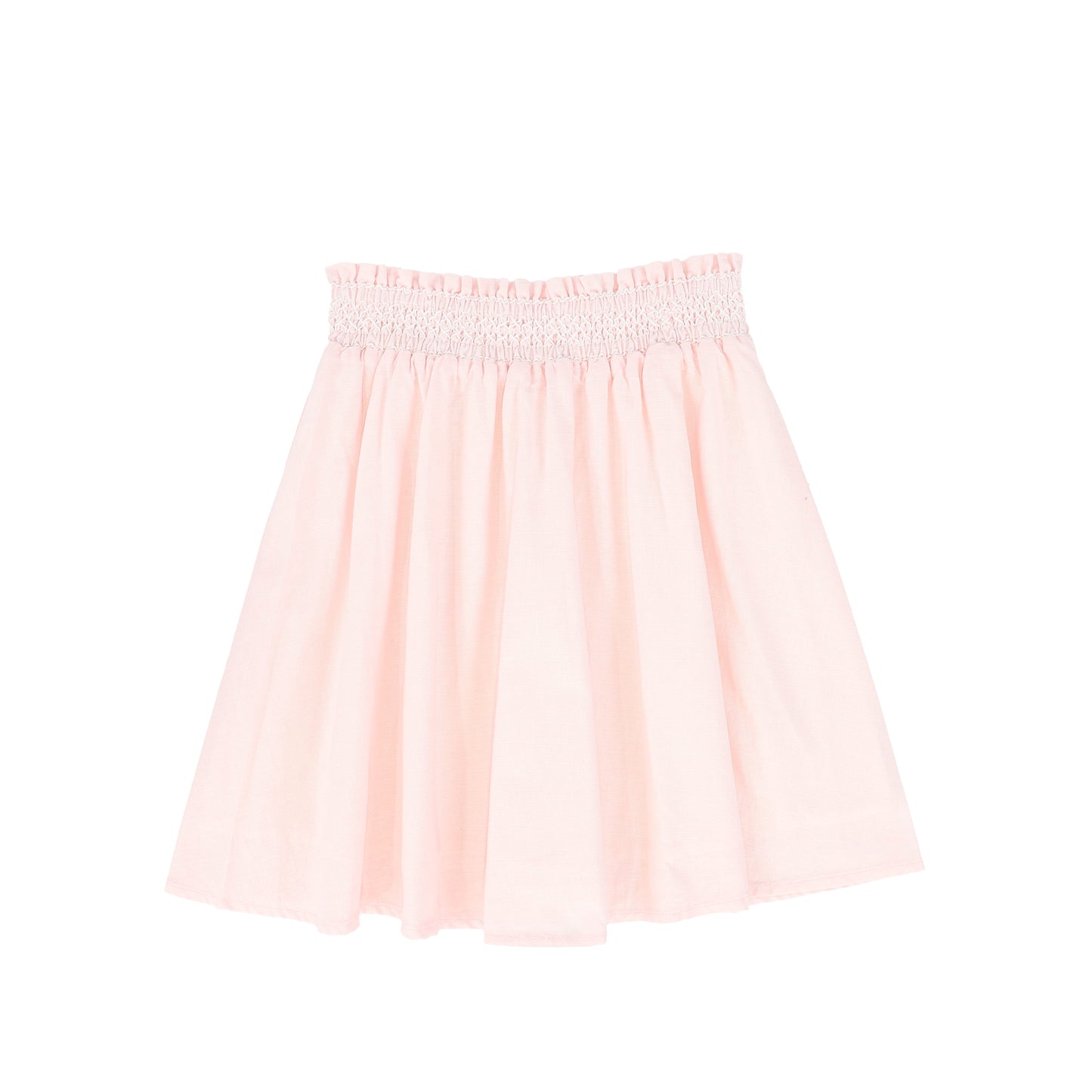 BAMBOO PINK SMOCKED FLAIR SKIRT