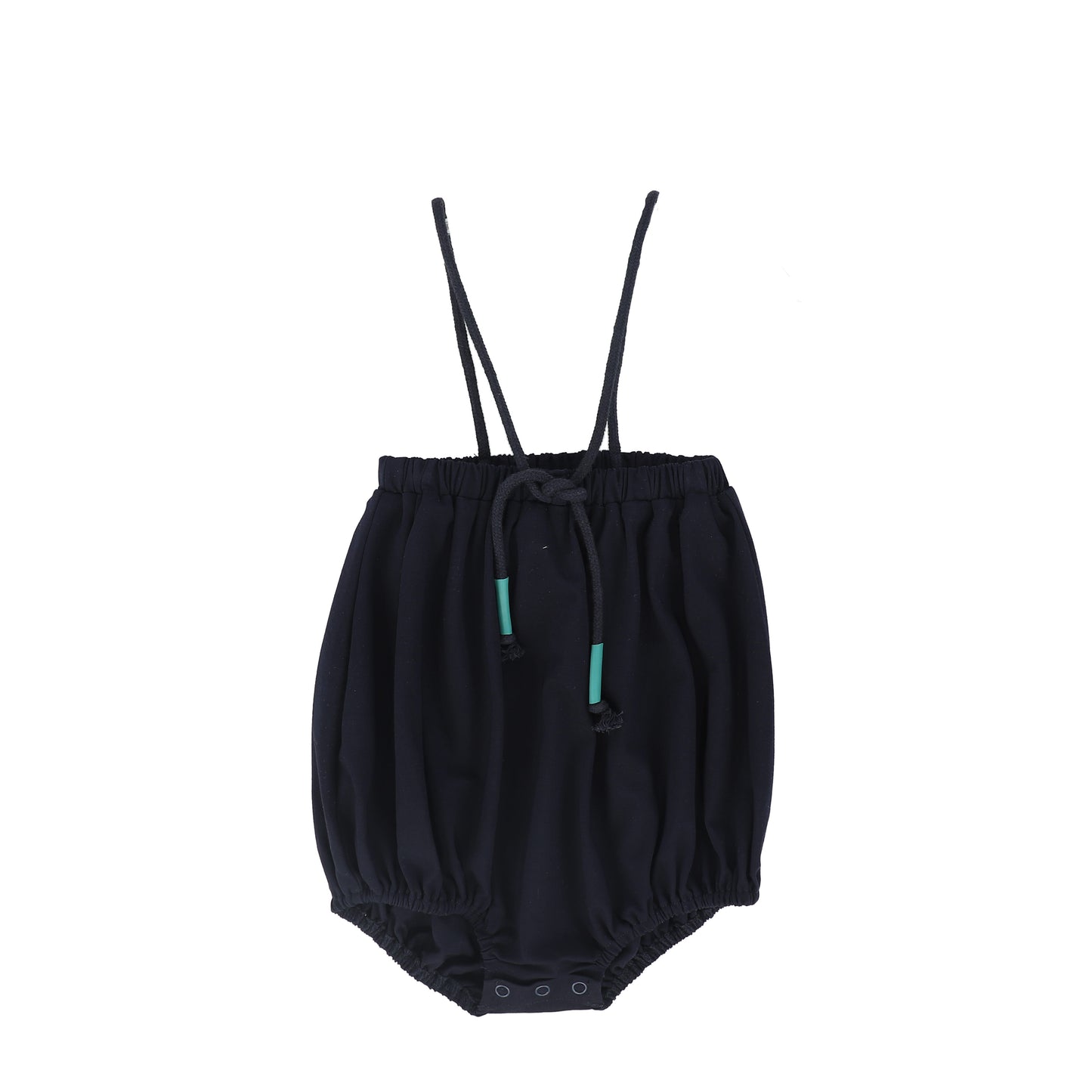 BAMBOO NAVY TRIM DRAWSTRING ROMPER