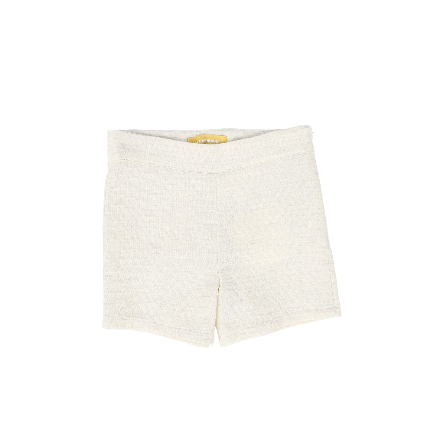 LE BOURDON CREAM TEXTURED BUTTON SHORTS