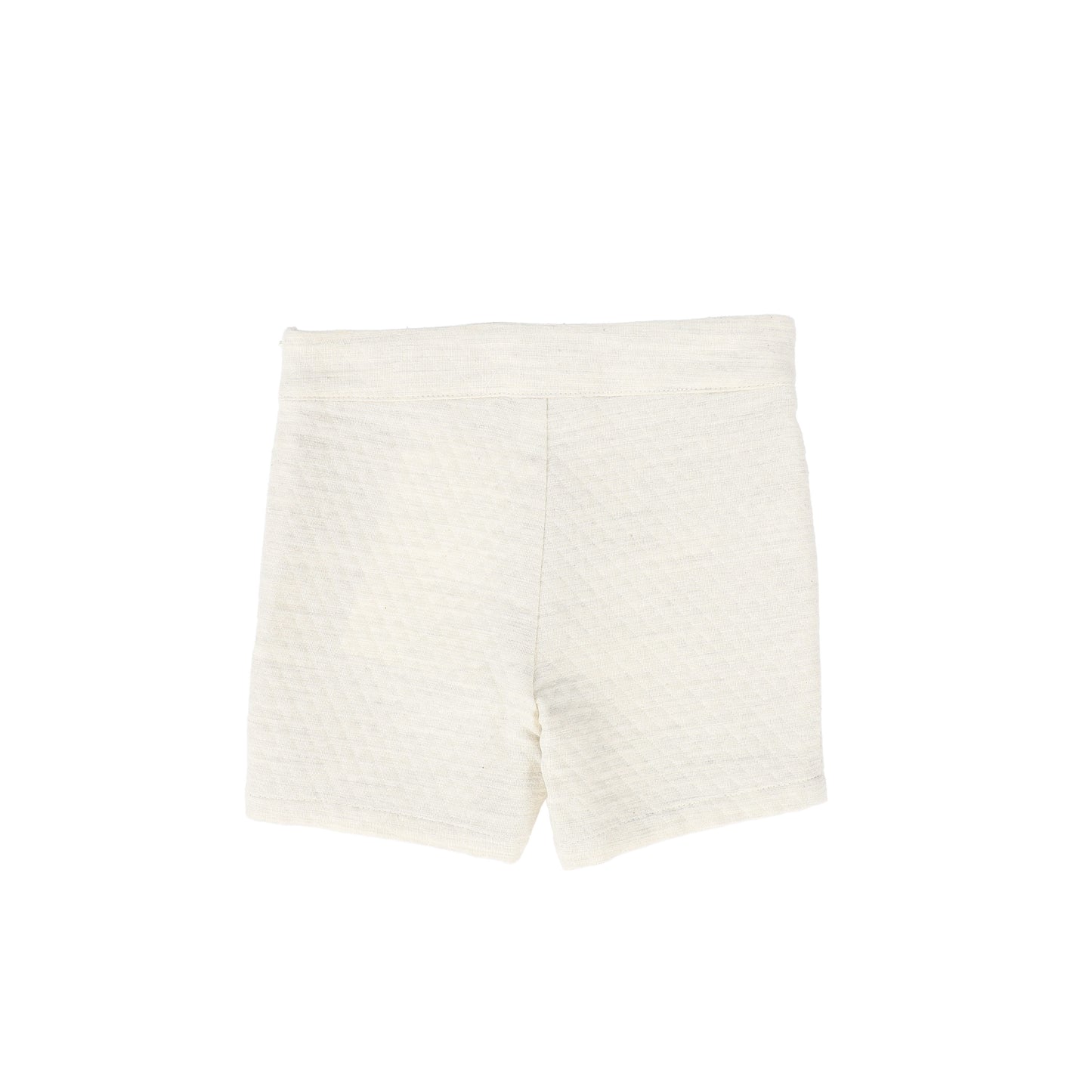 LE BOURDON CREAM TEXTURED BUTTON SHORTS