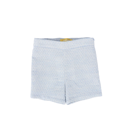LE BOURDON LIGHT BLUE TEXTURED BUTTON SHORTS